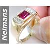 Image 1 : 2.53 ct Ruby & Diamond Gents Ring 14kt Gold