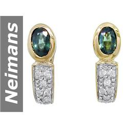 .58 ct Green Tourmaline & Diamond Earrings 14kt Gold