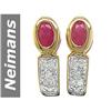 Image 1 : 1.00 ct Ruby & Diamond Earrings 14kt Gold