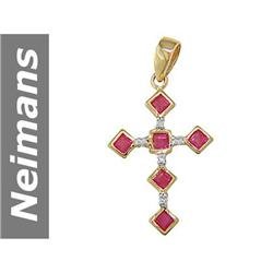 .95 ct Ruby & Diamond Pendant 14kt Gold