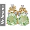 Image 1 : 5.13 ct Green Amethyst & Diamond Earrings 14kt Gold