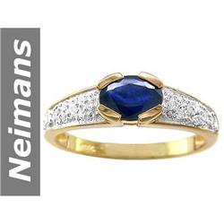 1.08 ct Sapphire & Diamond Ring 14kt Gold