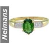 Image 1 : 1.00 ct Green Tourmaline & Diamond Ring 14kt Gold