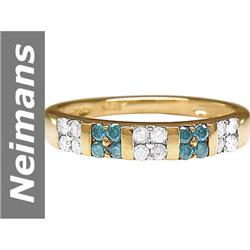 .34 ct Blue Diamond & Diamond Ring 14kt Gold