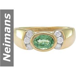 .81 ct Green Sapphire & Diamond Ring 14kt Gold