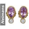 Image 1 : .43 ct Amethyst & Diamond Earrings 14kt Gold