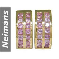 4.20 ct Pink Sapphire Earrings 14kt Gold