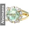 Image 1 : 4.13 ct Green Amethyst & Diamond Ring 14kt Gold