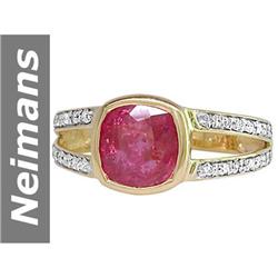 2.64 ct Ruby & Diamond Ring 14kt Gold