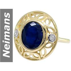 3.06 ct Sapphire & Diamond Ring 14kt Gold