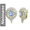 Image 1 : 3.62 ct Tanzanite & Diamond Earrings 14kt Gold