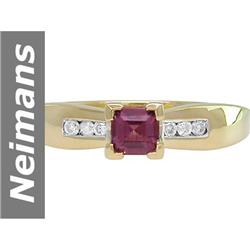 .34 ct Violet Red Spinel & Diamond Ring 14kt Gold