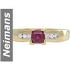 Image 1 : .34 ct Violet Red Spinel & Diamond Ring 14kt Gold