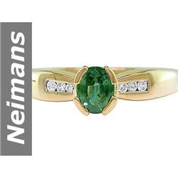 .56 ct Green Sapphire & Diamond Ring 14kt Gold