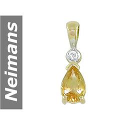 .36 ct Citrine & Diamond Pendant 14kt Gold