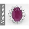 Image 1 : Hot 24.80 ct Ruby & White Sapphire Ring 14kt Gold