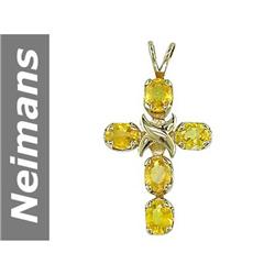 2.50 ct Yellow Sapphire Pendant 14kt Gold