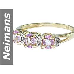1.06 ct Pink Sapphire & Diamond Ring 14kt Gold