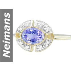 0.84 ct Tanzanite & Diamond Ring 14kt Gold