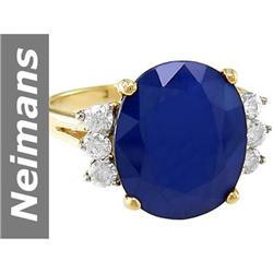 11.60 ct Sapphire & Diamond Ring 14kt Gold