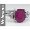 Image 1 : Classic 3.56 ct Ruby & Diamond Ring 14kt Gold