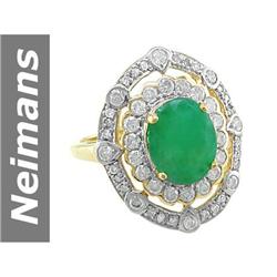 3.27 ct Emerald & Diamond Ring 14kt Gold