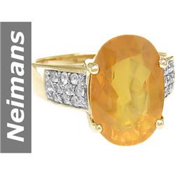 8.70 ct Yellow & White Sapphire Ring 14kt Gold