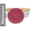 Image 1 : 7.50 ct Ruby & White Sapphire Ring 14kt Gold