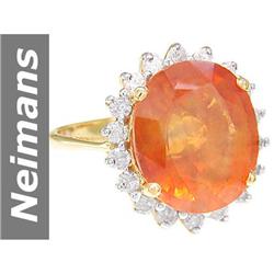 10.83 ct Yellow Sapphire & Diamond Ring 14kt Gold