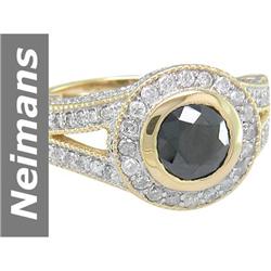 2.85 ct Black & White Diamond Ring 14kt Gold