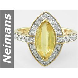2.68 ct Yellow Sapphire & Diamond Ring 14kt Gold