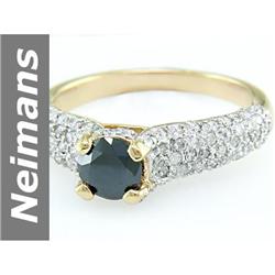 1.25 ct Black & White Diamond Ring 14kt Gold