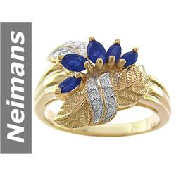 .94 ct Blue Sapphire & Diamond Ring 14kt Gold
