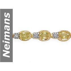 5.88 ct Yellow Sapphire & Diamond Bracelet 14kt Gold