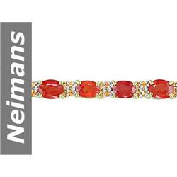 30.96 ct Orange Sapphire Bracelet 14kt Gold