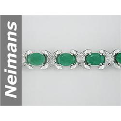 Hot 14.55 ct Emerald & Diamond Bracelet 14kt Gold