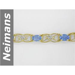 5.34 ct Tanzanite & Diamond Bracelet 14kt Gold !