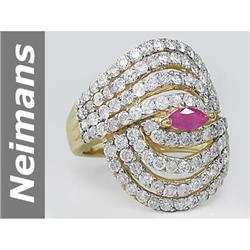 2.69 ct Ruby & Diamond Ring 14kt Gold