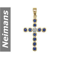 1.25 ct Sapphire & Diamond Pendant 14kt Gold