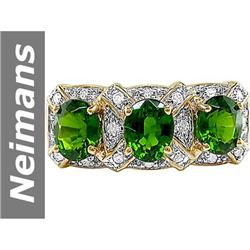 2.00 ct Chrome Diopside & Diamond Ring 14kt Gold