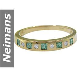 .45 ct Green Sapphire & Diamond Ring 14kt Gold