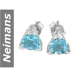 1.10 ct Light Swiss Blue Topaz Earrings 14kt Gold