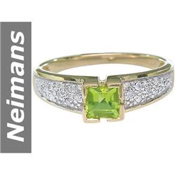.86 ct Peridot & Diamond Ring 14kt Gold
