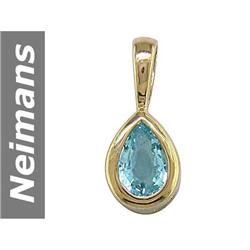 .50 ct Blue Topaz Pendant 14kt Gold