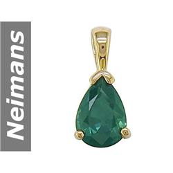 1.00 ct Green Sapphire Pendant 14kt Gold