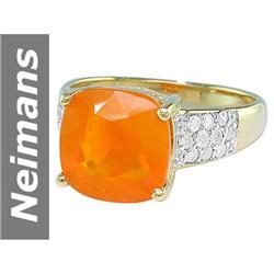 2.78 ct Fire Opal & Diamond Ring 14kt Gold