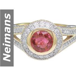2.40 ct Pink Tourmaline & Diamond Ring 14kt Gold