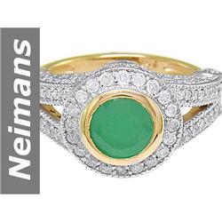 3 ct Emerald & Diamond Ring 14kt Gold