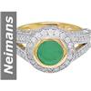 Image 1 : 3 ct Emerald & Diamond Ring 14kt Gold