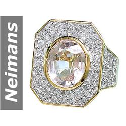 7.05 ct White Morganite & White Sapphire Ring 14kt Gold